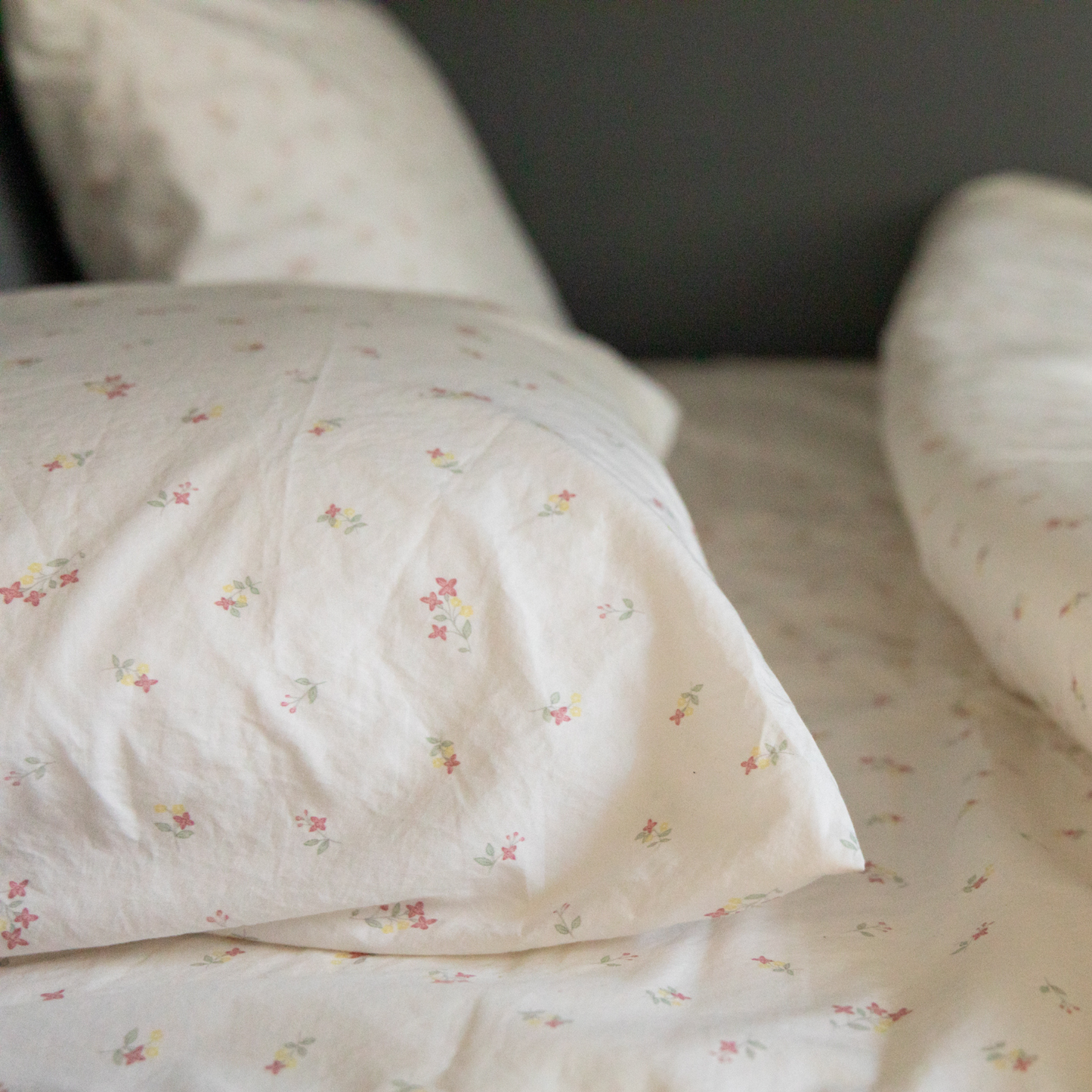Lila - Pink Floral Percale Sheet Set
