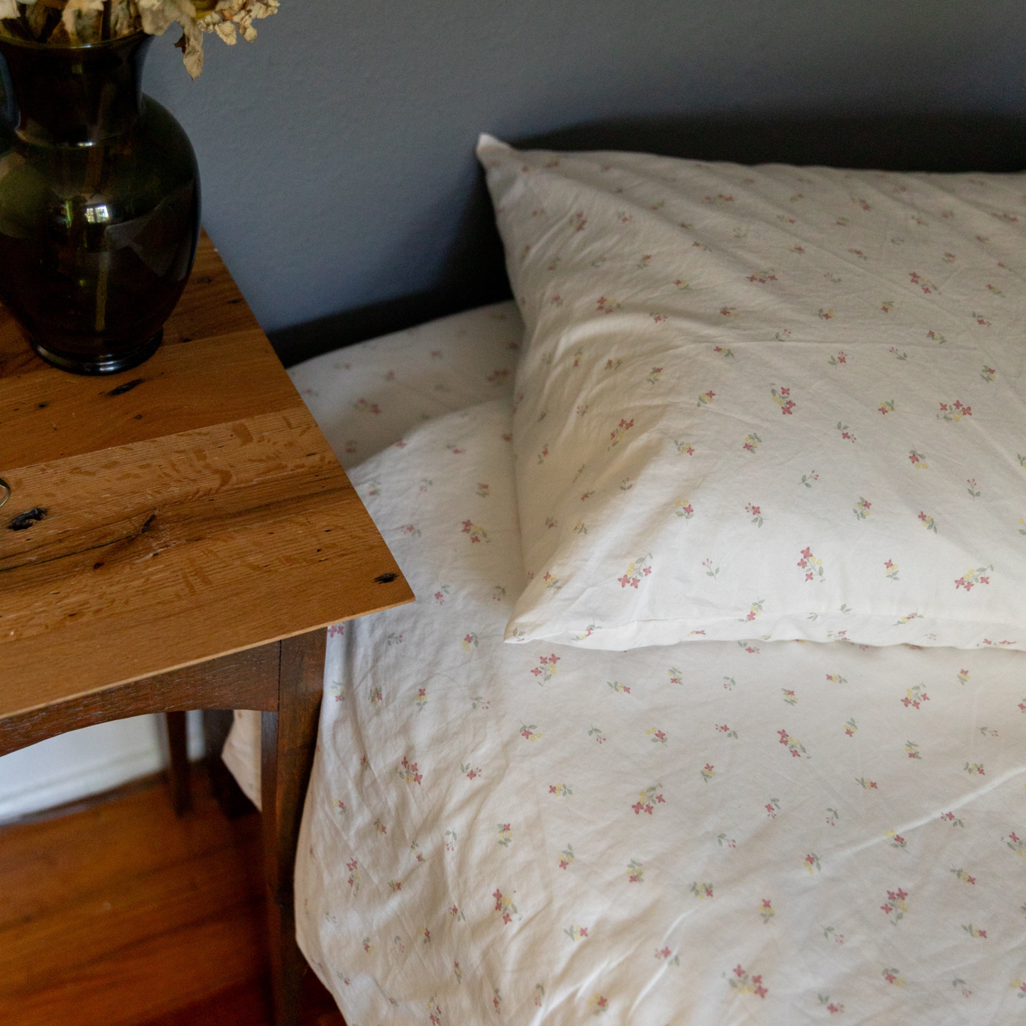 Lila - Pink Floral Percale Sheet Set