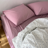 Dahlia Pink Percale Sheet Set