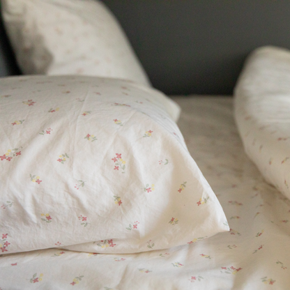 Lila - Pink Floral Percale Sheet Set