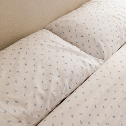 Celeste - Blue Floral Percale Sheet Set